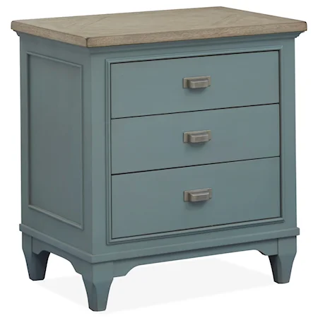 3-Drawer Nightstand with USB Charger